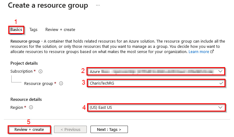 Figure 1.18 – Creating a resource group