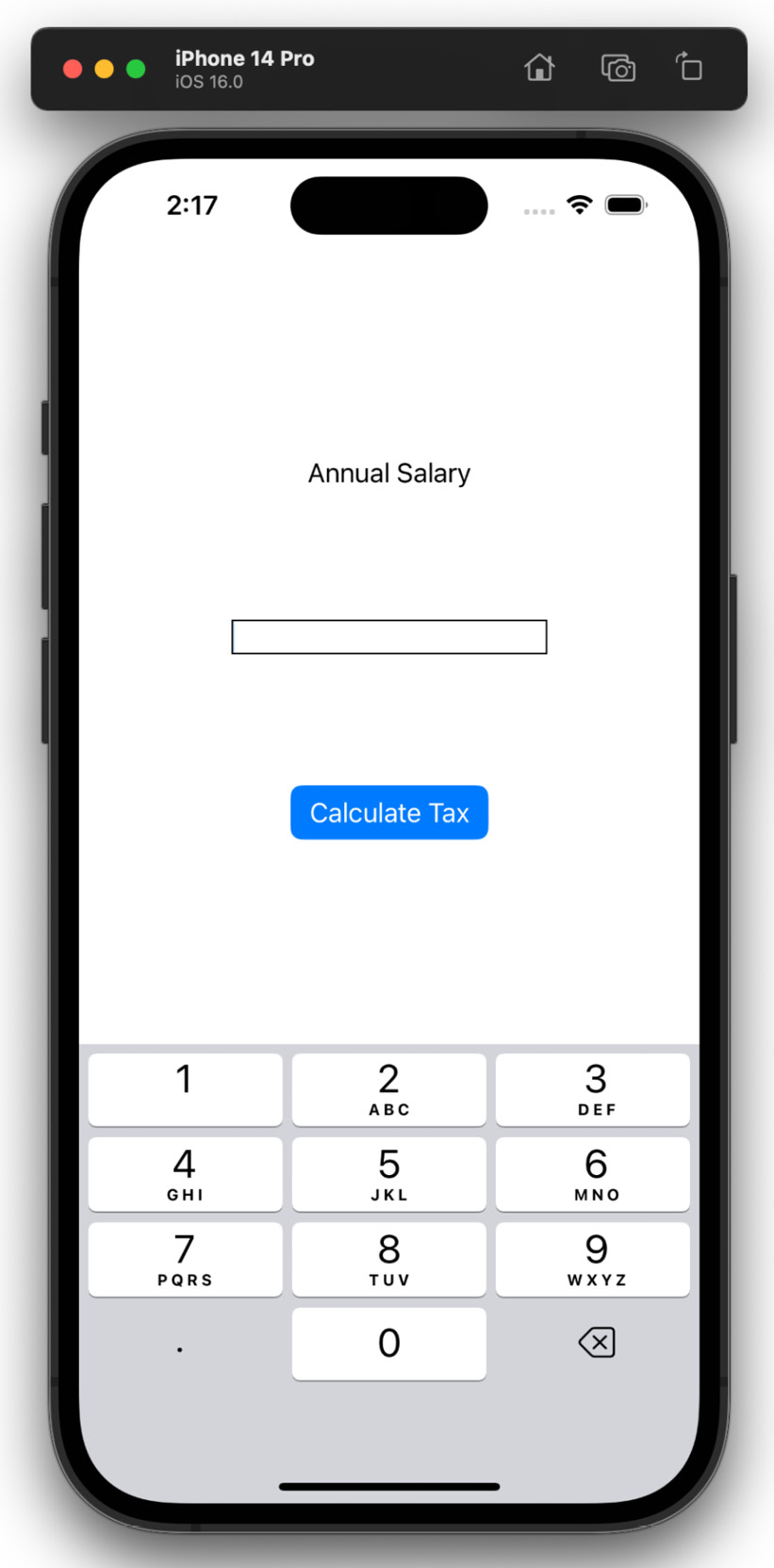 Figure 2.19 – Front page decimal pad preview