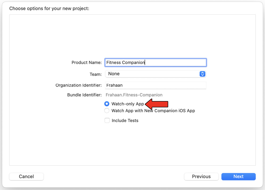 Figure 8.5 – Xcode project options