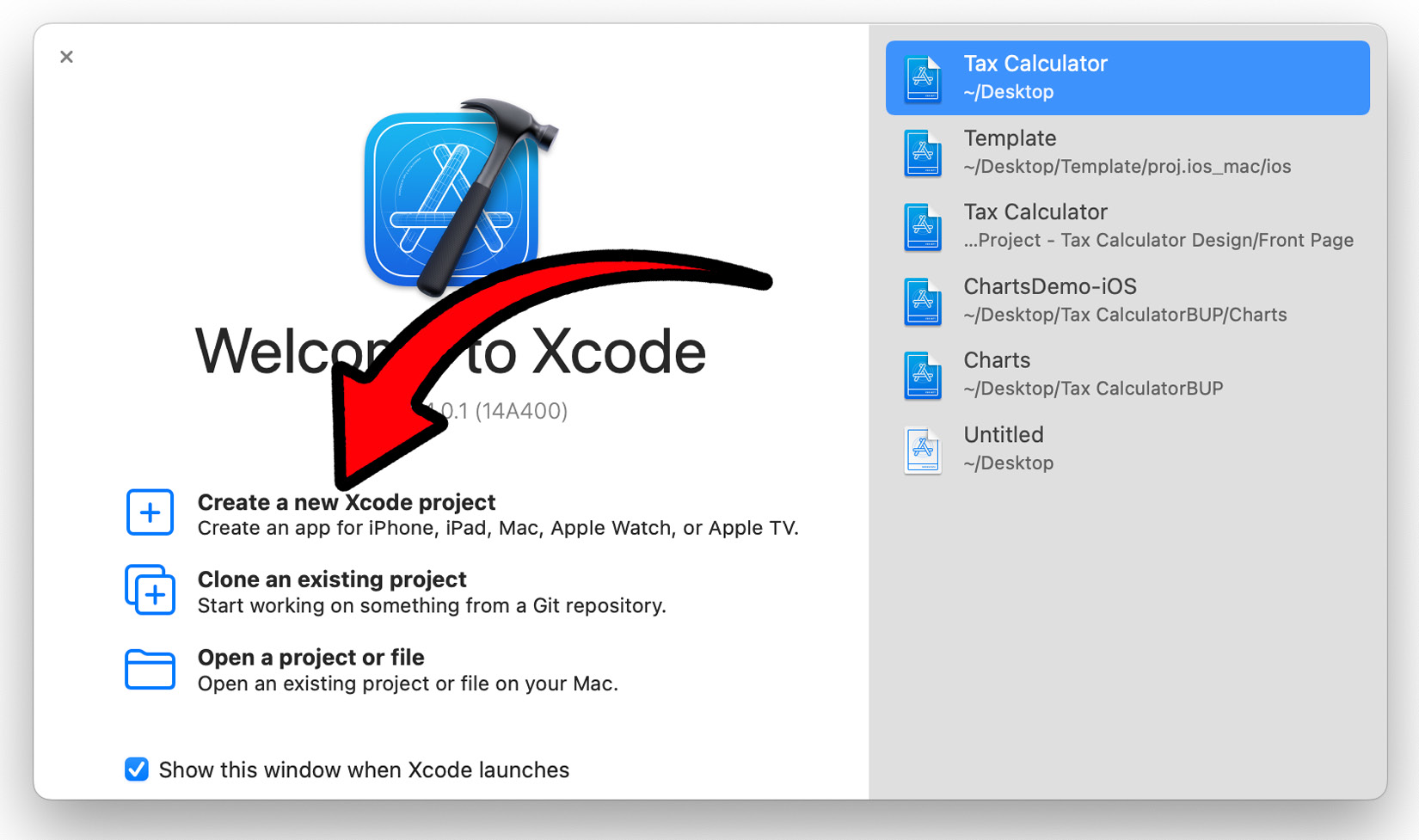 Figure 2.3 – Create a new Xcode project