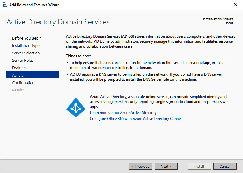 Figure 2.8 – Methods for installing the Active Directory Domain Services role 
and promoting a server to a domain controller
