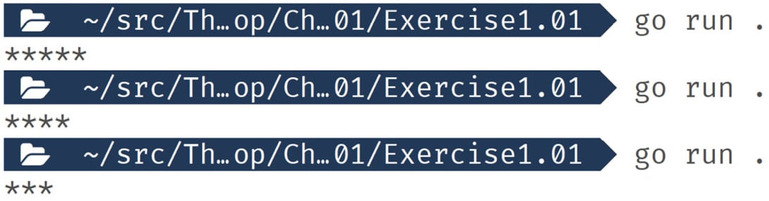 Figure 1.3: Output displaying stars