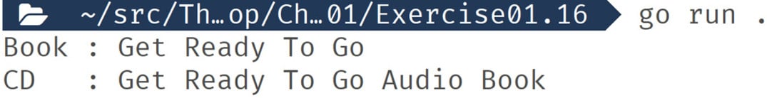 Figure 1.22: Output displaying the Book and CD caches