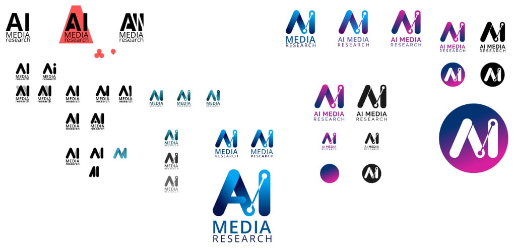 Figure 2.10 – This is how my average Inkscape logo design file looks while testing different logo ideas
