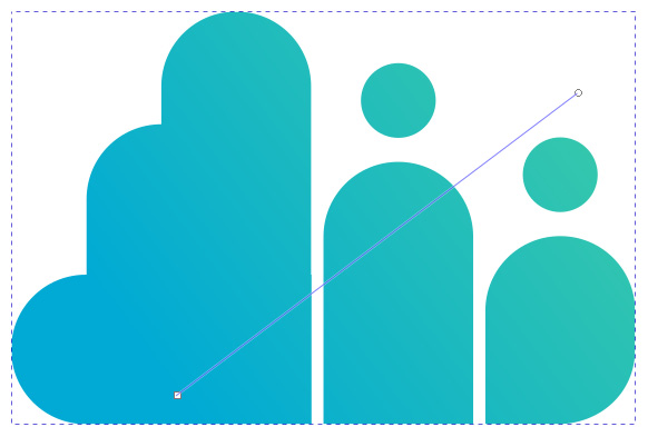 Figure 2.11 – Applying the gradient to the cloud logo diagonally
