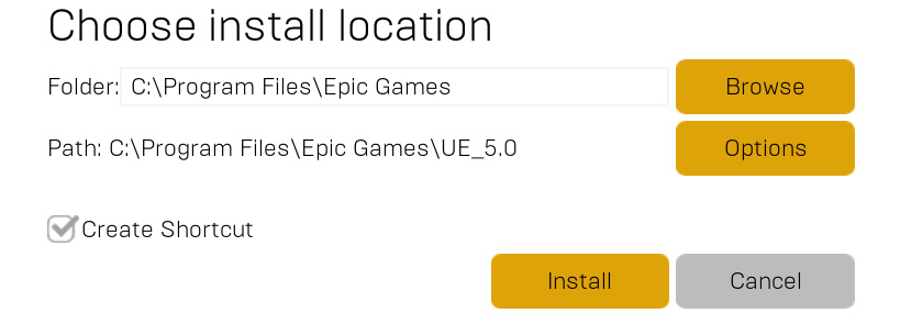 Figure 1.2 – Install location options