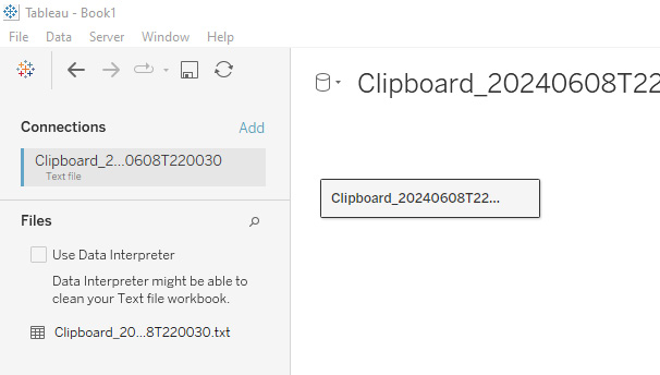 Figure 1.3: Data connector pane