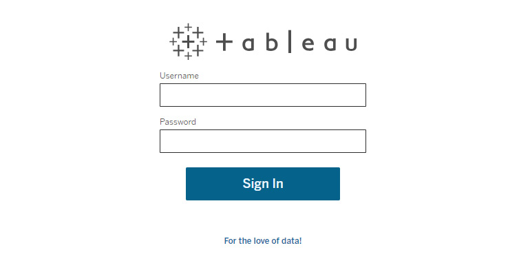 Figure 1.7: Tableau Server login window