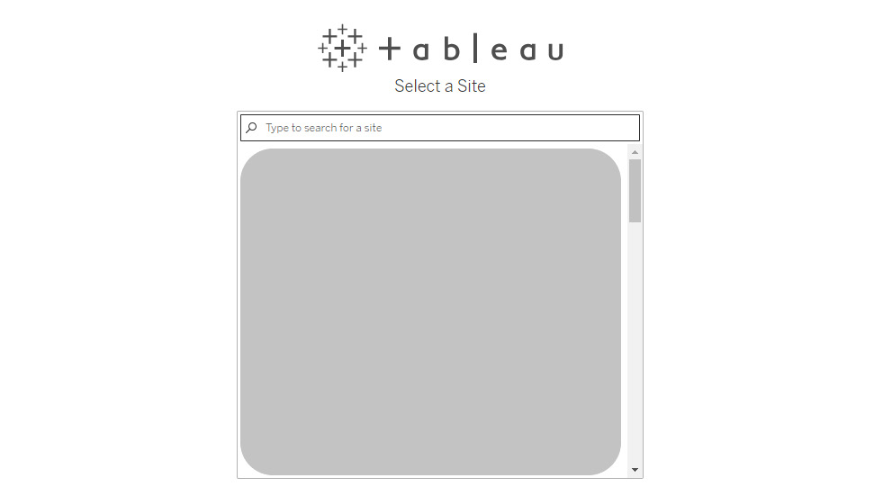 Figure 1.8: Tableau Server site selection