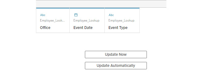 Figure 1.18: The Update Now button to preview the data