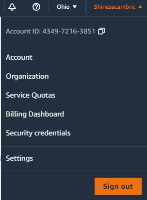 Figure 1.4 – AWS Console Home account sign-In details