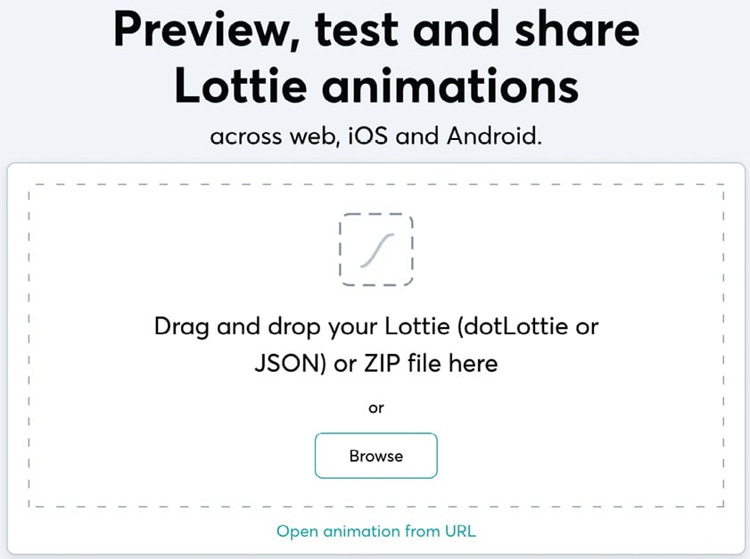 Figure 1.12 – The LottieFiles preview feature on a web browser
