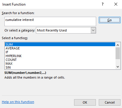 Figure 1.1 – Insert Function dialog box
