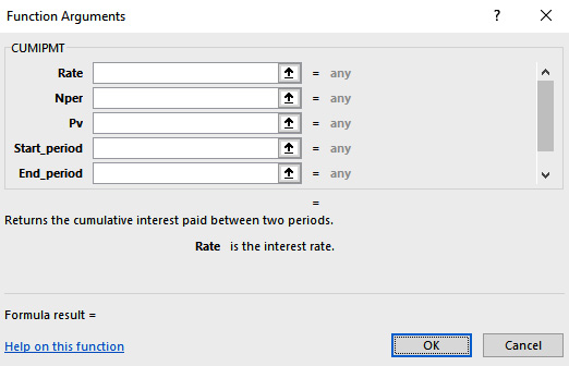 Figure 1.2 – Function Arguments dialog box
