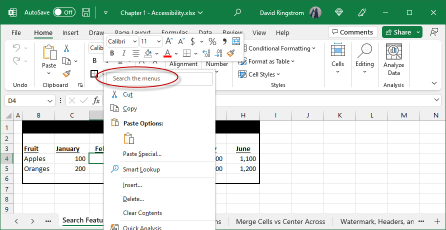 Figure 1.5 – Context menu-based search option
