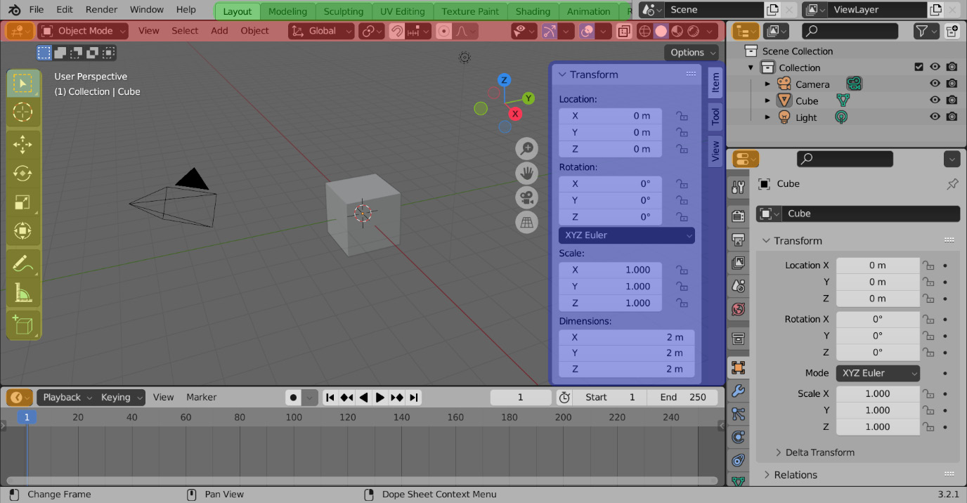 Figure 1.1 – The Blender UI