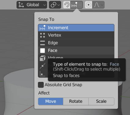 Figure 2.30 – Snap To menu