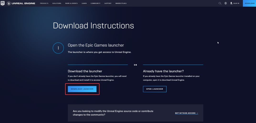 Figure 1.3 – The Epic Games Launcher download page