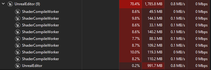 Figure 1.25 – You can check the Unreal Engine’s loading status inside Windows Task Manager