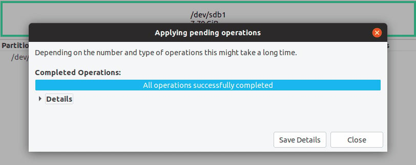 Figure 1.18 – Formatting process completed dialog box
