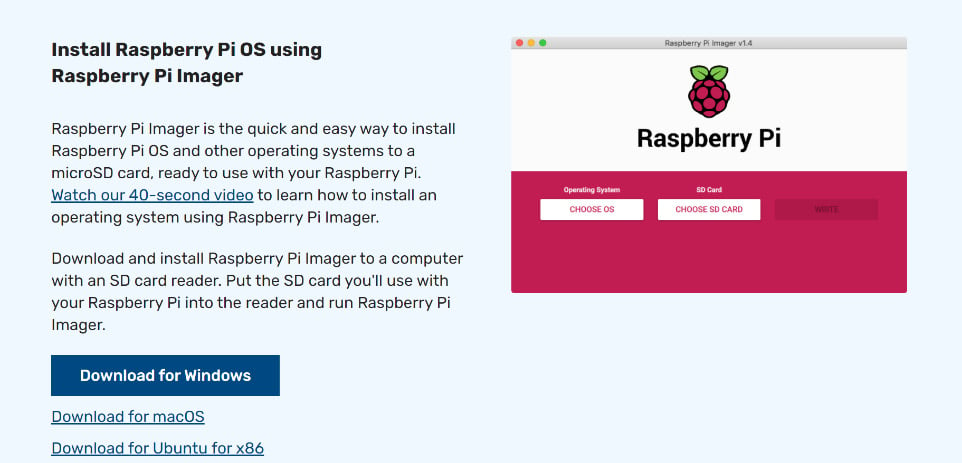 Figure 1.19 – Downloading Raspberry Pi Imager
