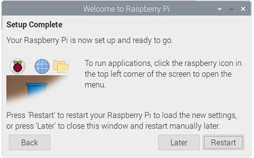 Figure 1.32 – Restarting the system after the first setup
