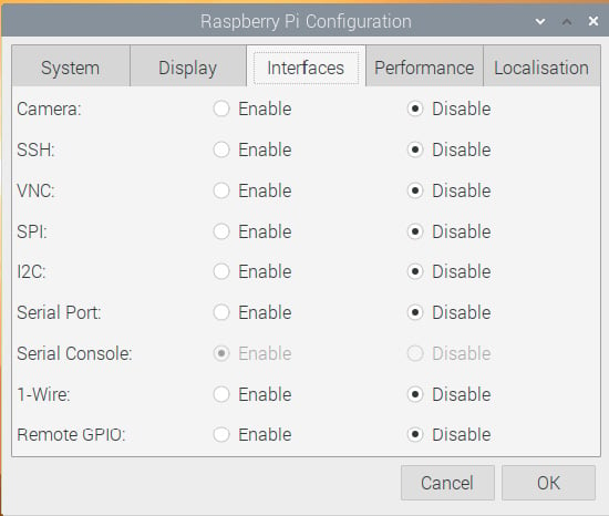 Figure 1.35 – Raspberry Pi Configuration Interfaces
