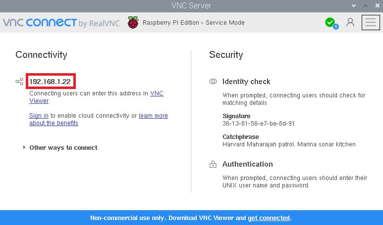 Figure 1.38 – Make a note of the IP address
