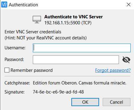 Figure 1.41 – The Authentication window
