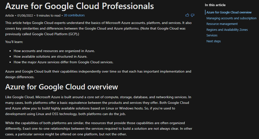 Figure 1.2 – Azure for GCP Professionals screenshot