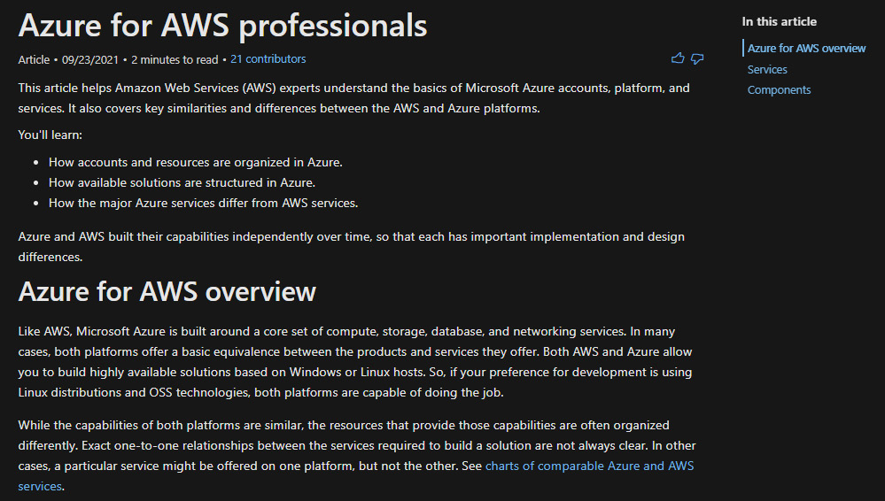 Figure 1.3 – Azure for AWS Professionals screenshot