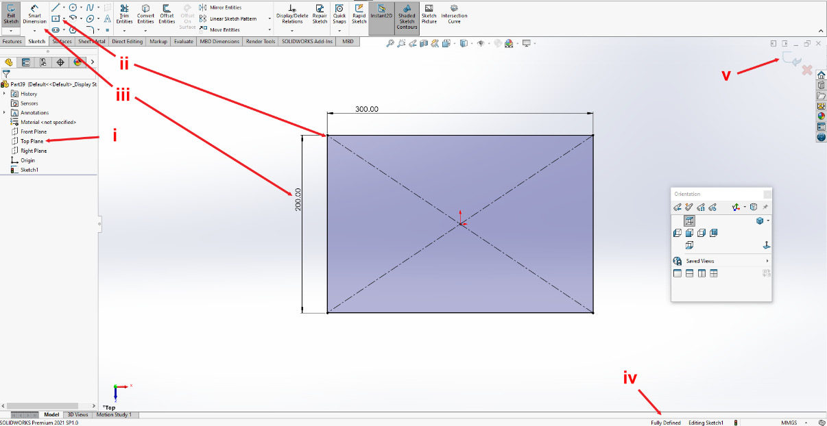 Figure 1.5: Sketching the Base Flange profile
