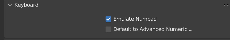 Figure 1.12 – Emulate Numpad