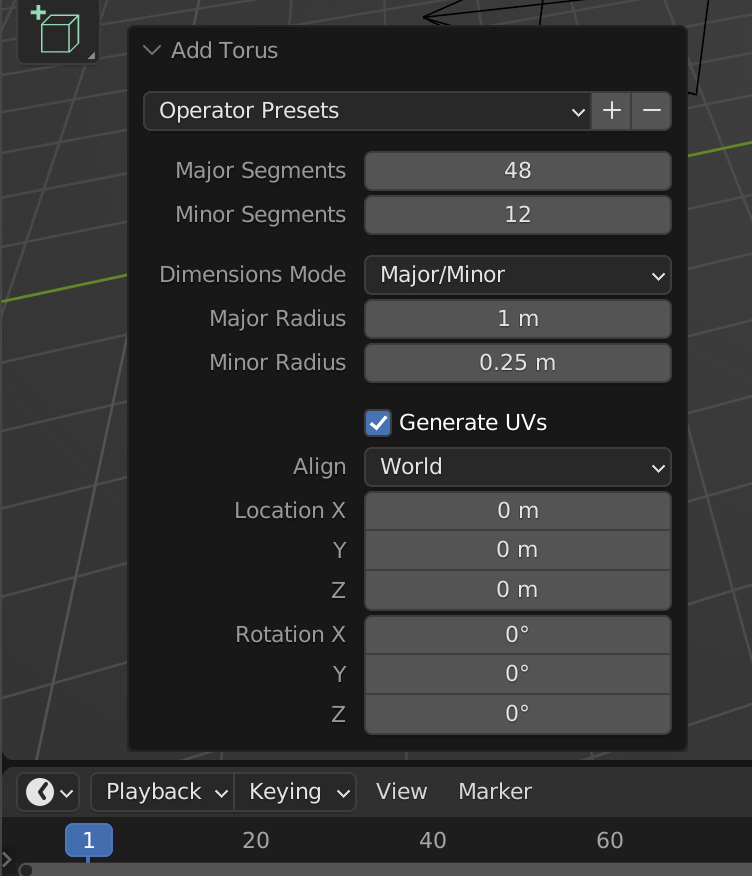 Figure 3.4 – The Operator menu