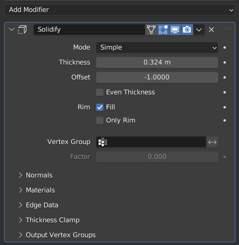 Figure 4.20 – The Solidify modifier