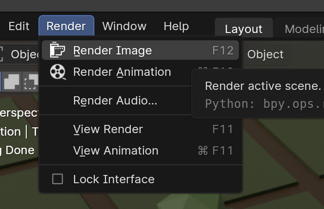 Figure 14.14 – The Render menu