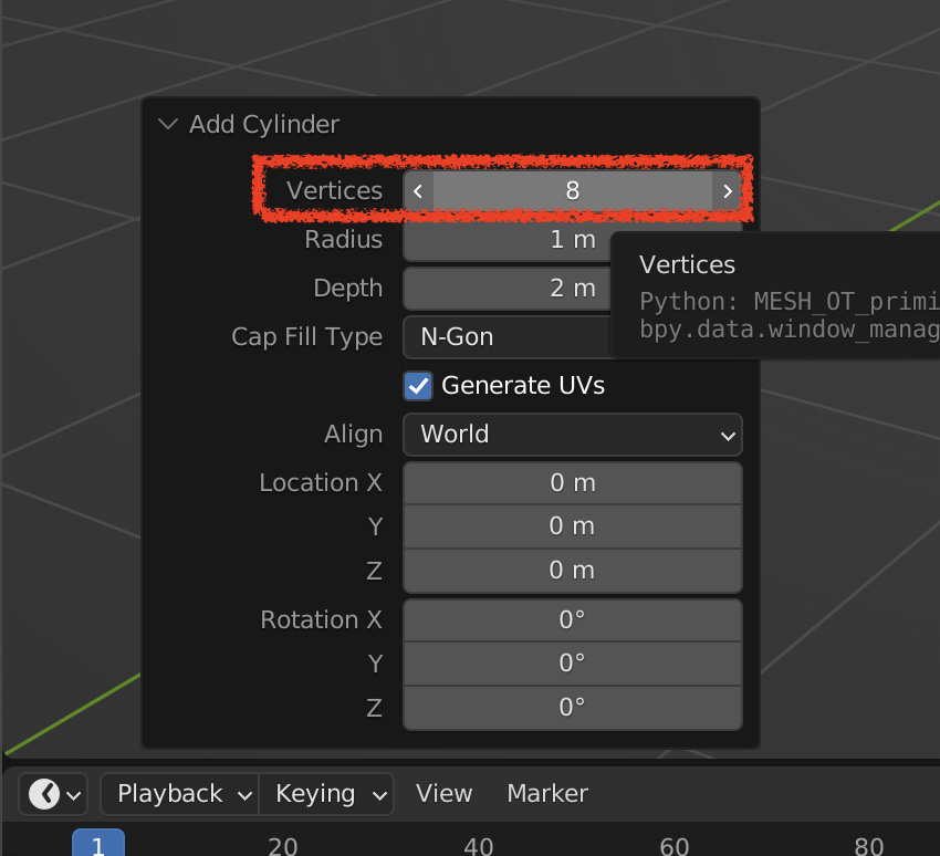 Figure 3.15 – Changing the Vertices count