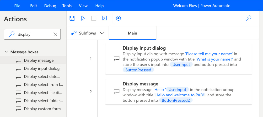 Figure 2.16 – Our first flow completed