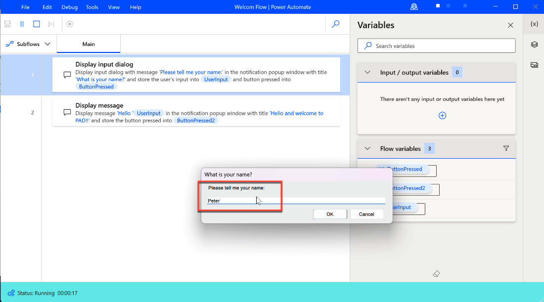 Figure 2.17 – Running our first flow – part 1