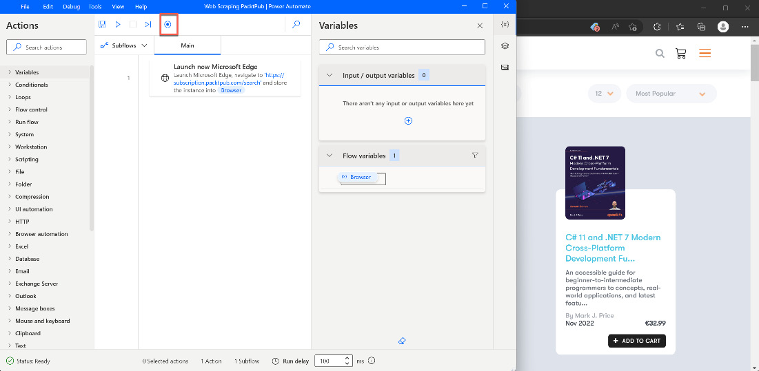 Figure 2.27 – The recorder button