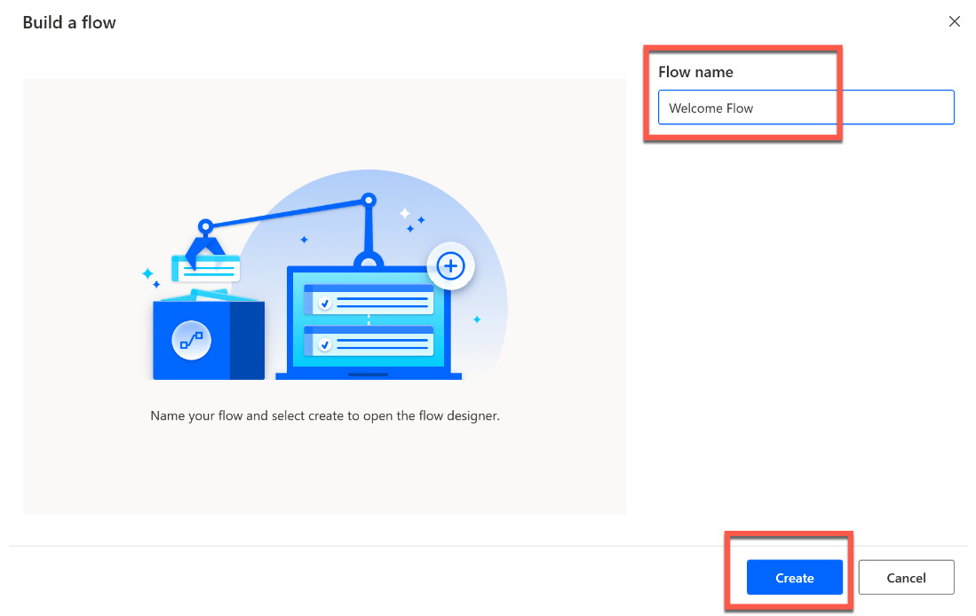 Figure 2.7 – Flow container screen with the + ﻿New flow option