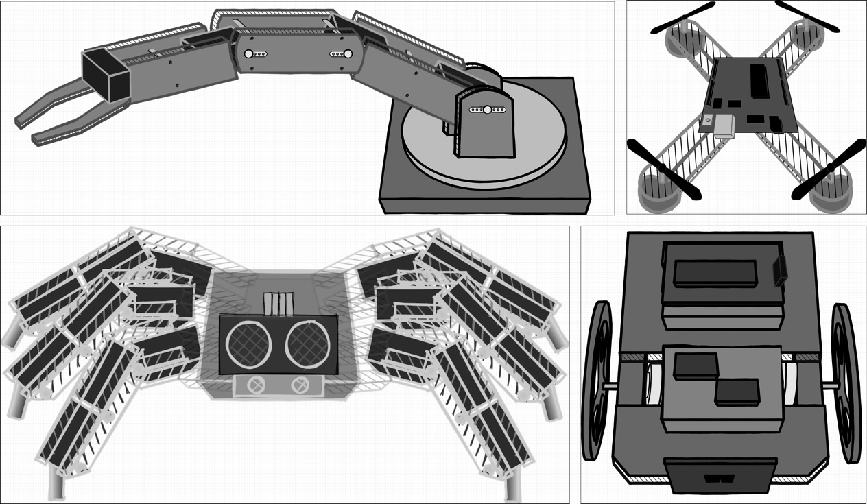 Figure 1.7 – Different robot styles
