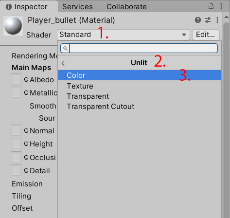 Figure 2.9 – Creating an Unlit Color Material
