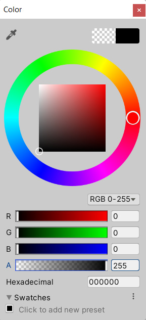 Figure 2.22 – Setting Background color values
