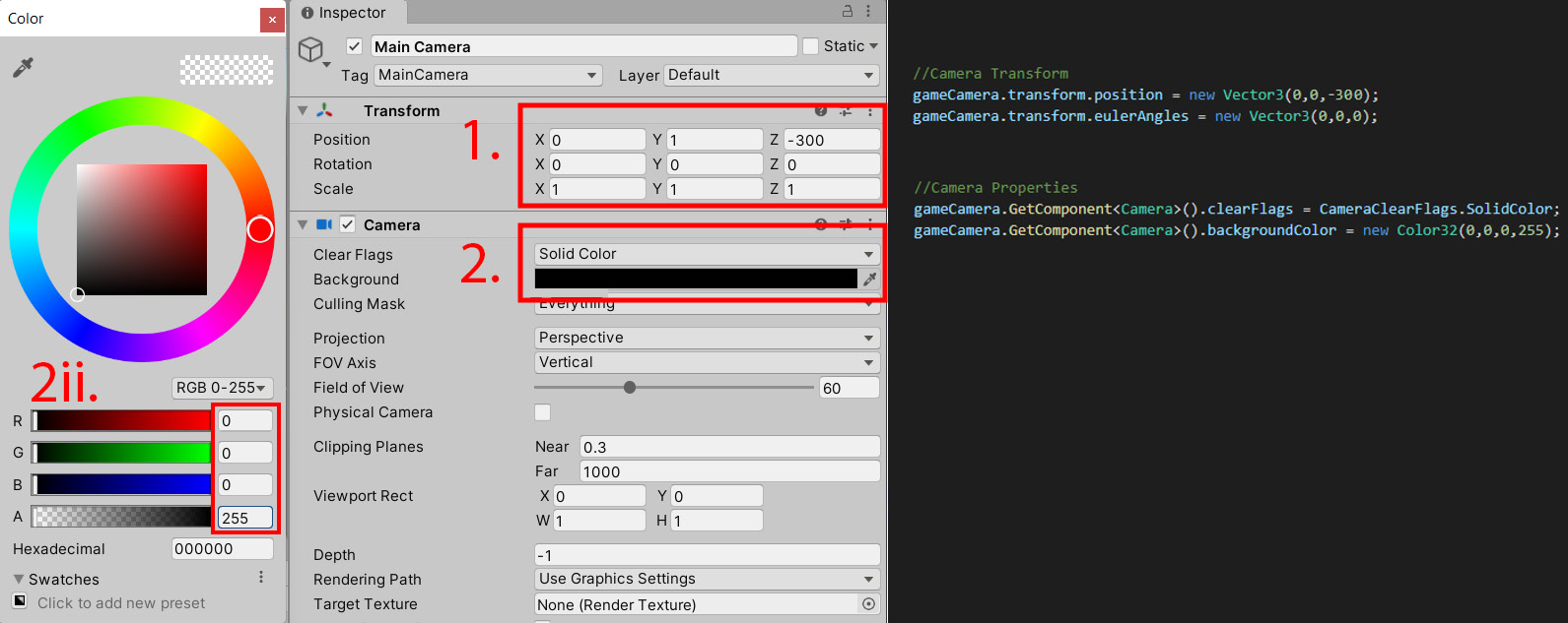 Figure 2.28 – Main Camera values changing with our script
