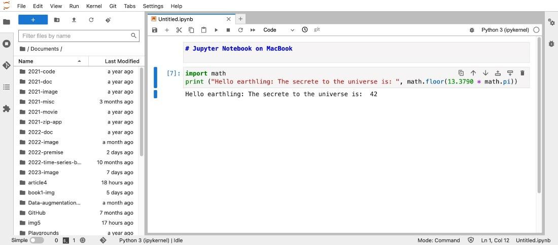 Figure 1.5 – Jupyter Notebook on a local MacBook