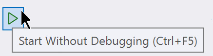 Figure 1.7: The program starting without debugging in VS 2022