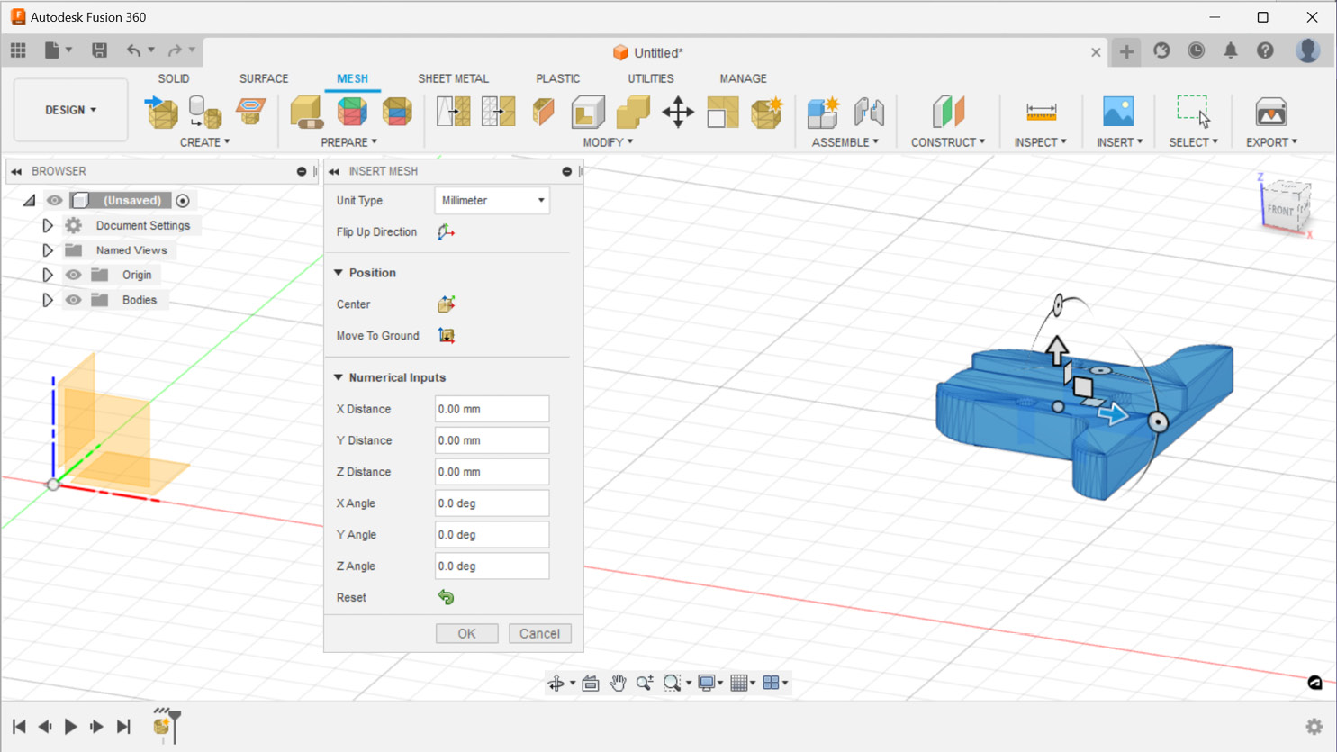 Figure 1.11 – The INSERT MESH dialog