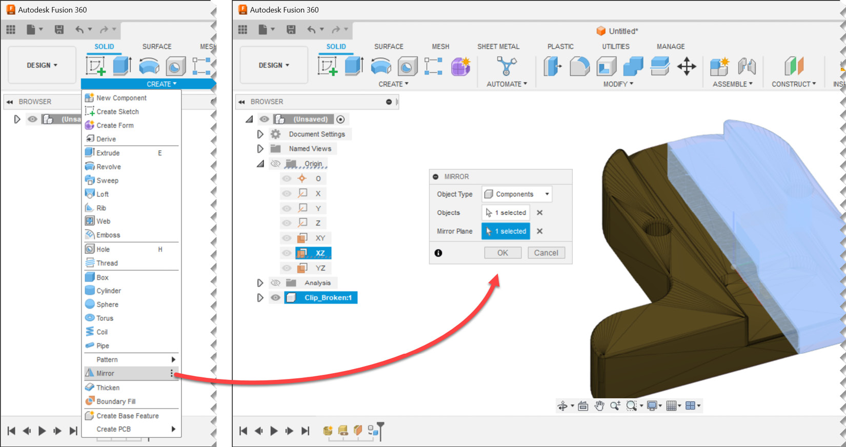 Figure 1.26 – Mirroring a component