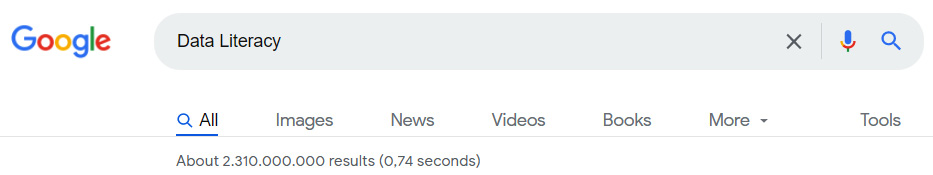 Figure 1.6 – Google search for data literacy